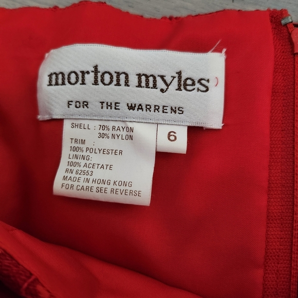 Red Morton Myles Sequin Off-Shoulder Satin Bow Dress Size 6 Gorgeous - Picture 7 of 8